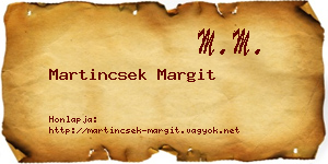 Martincsek Margit névjegykártya